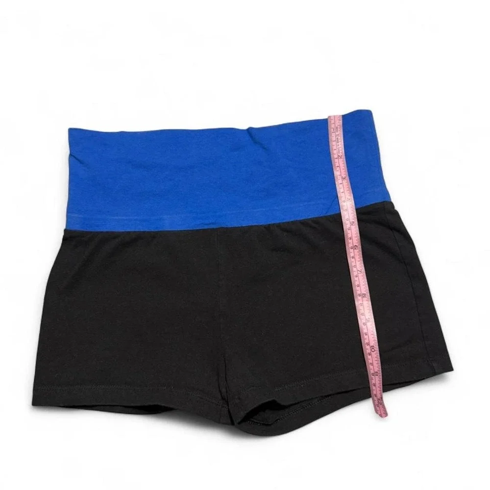 No Boundaries XS 1 Y2K Foldover Waist Shorts Black Blue Low Rise Cotton